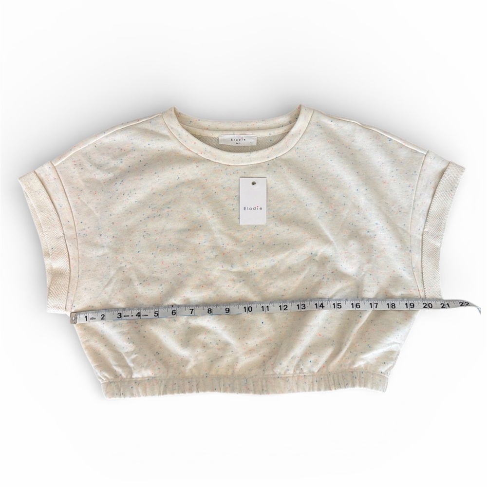 ELODIE Cream Speckled Crop Top size Large NWT - Picture 3 of 4